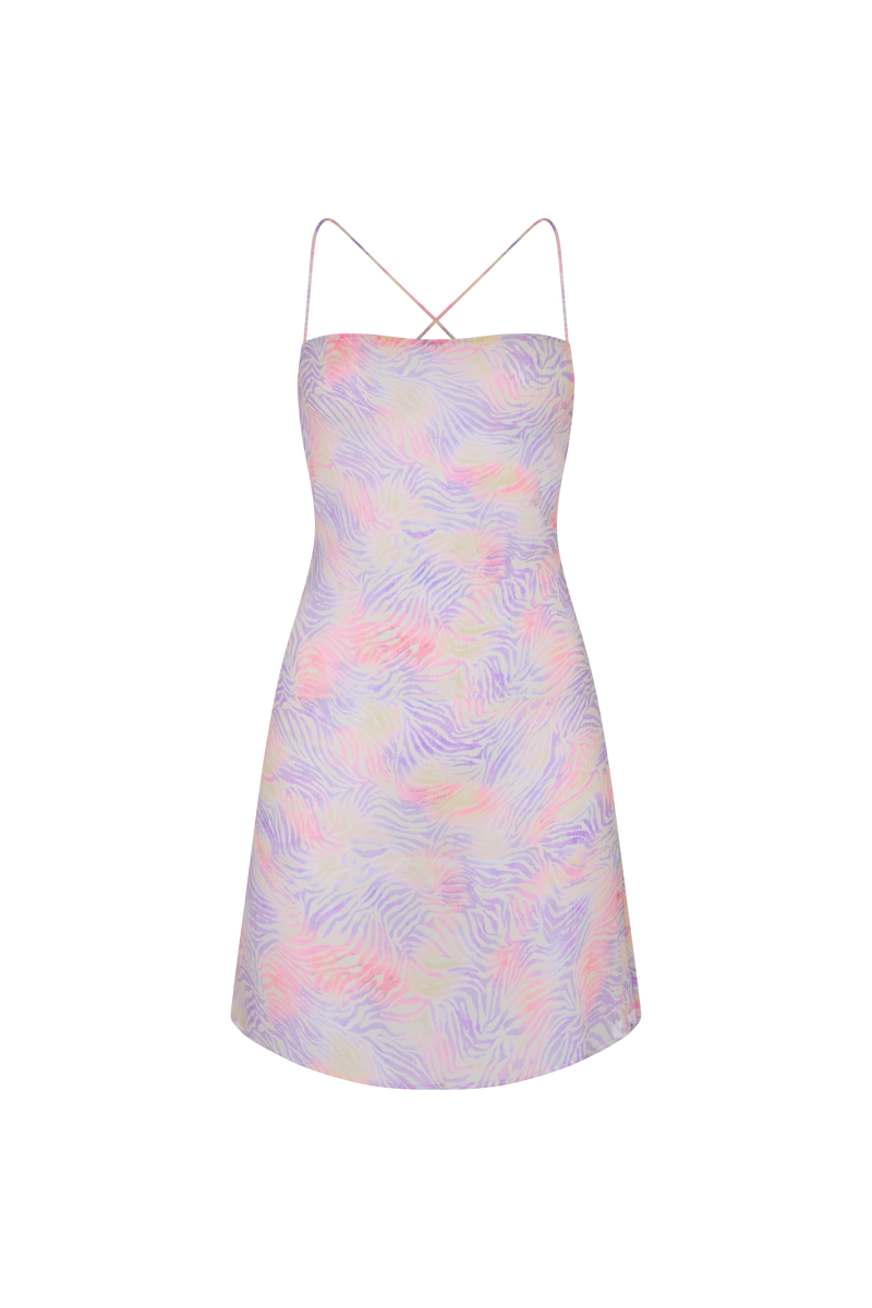 MOSS Zebra Haze - Mini Silk Slip Dress