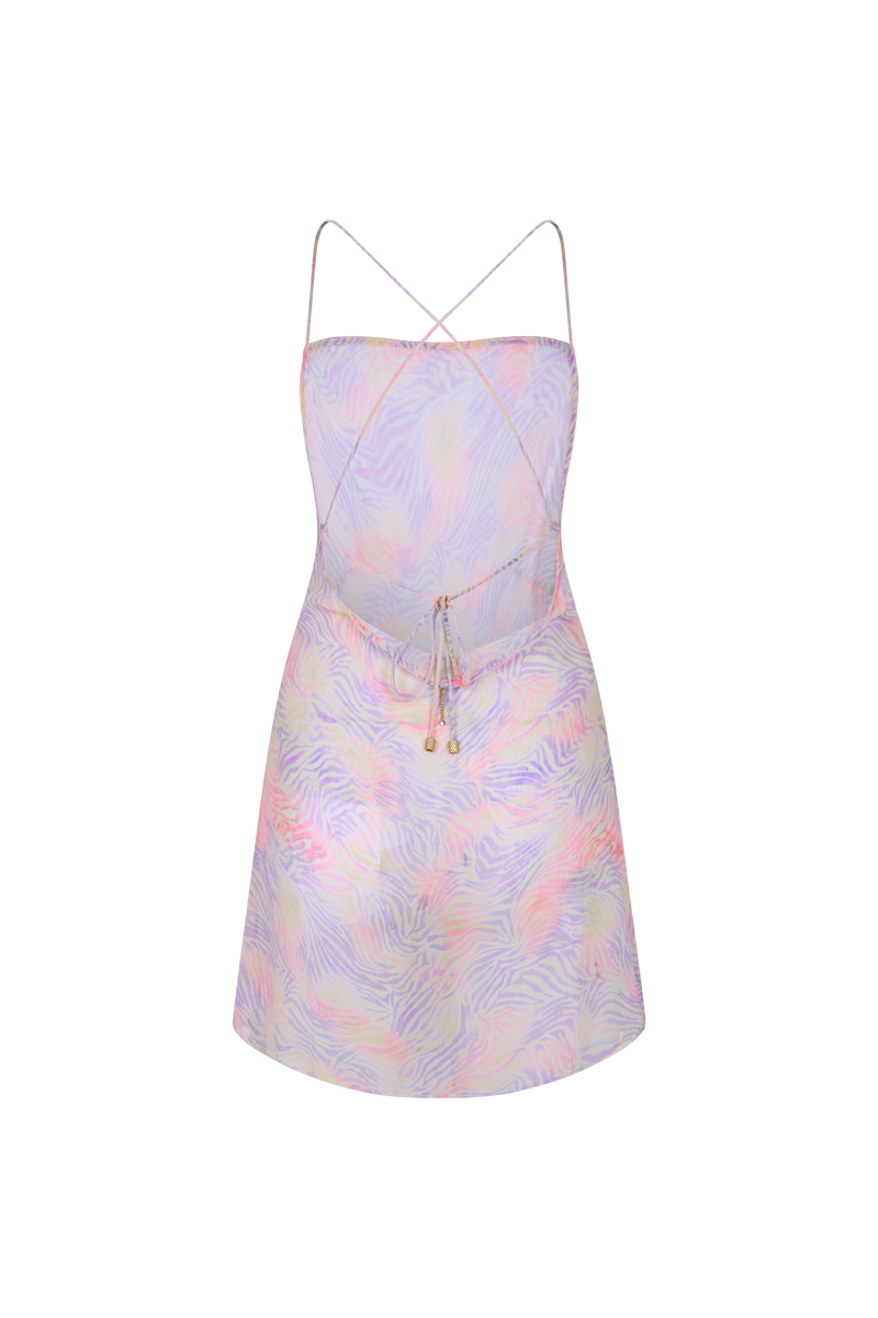 MOSS Zebra Haze - Mini Silk Slip Dress