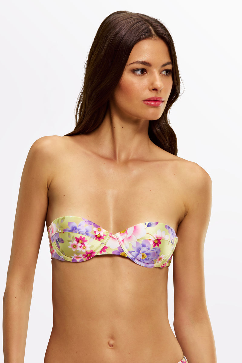 Jaci Flor du Sol balconette bikini top paired with matching bottoms
