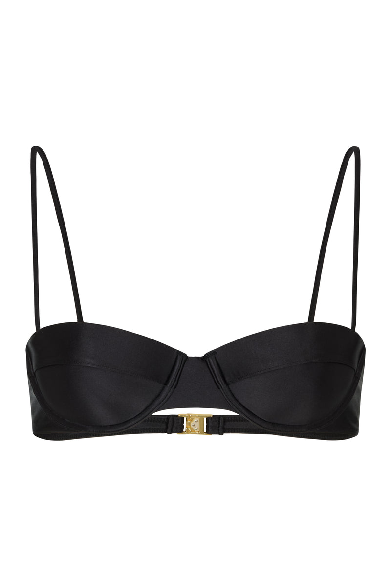 JACI NERO GLOSS - Balconette Bikini Top