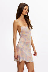 MOSS Zebra Haze - Mini Silk Slip Dress