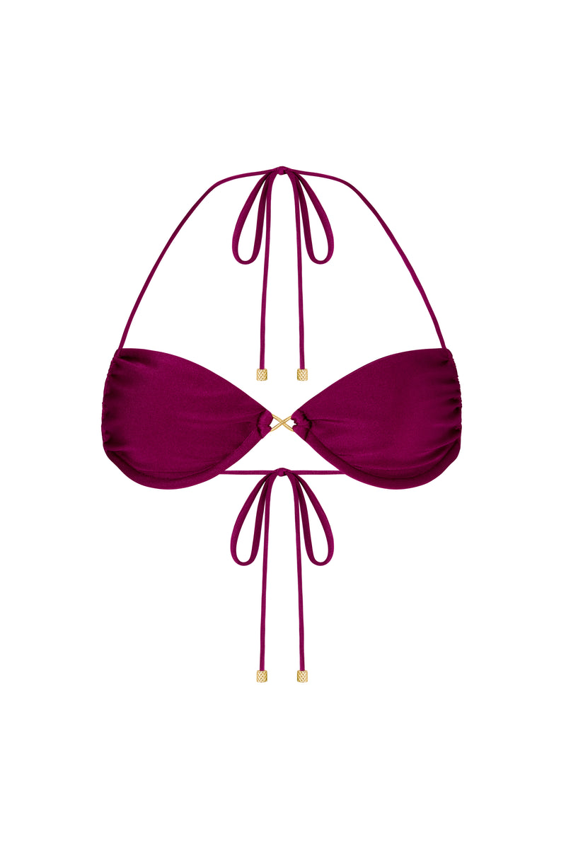AURELIA Plum Caspia - Halter Neck Bikini Top