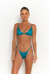 Sommer Swim Jane Blue Fondale thong bikinis styled for beach elegance