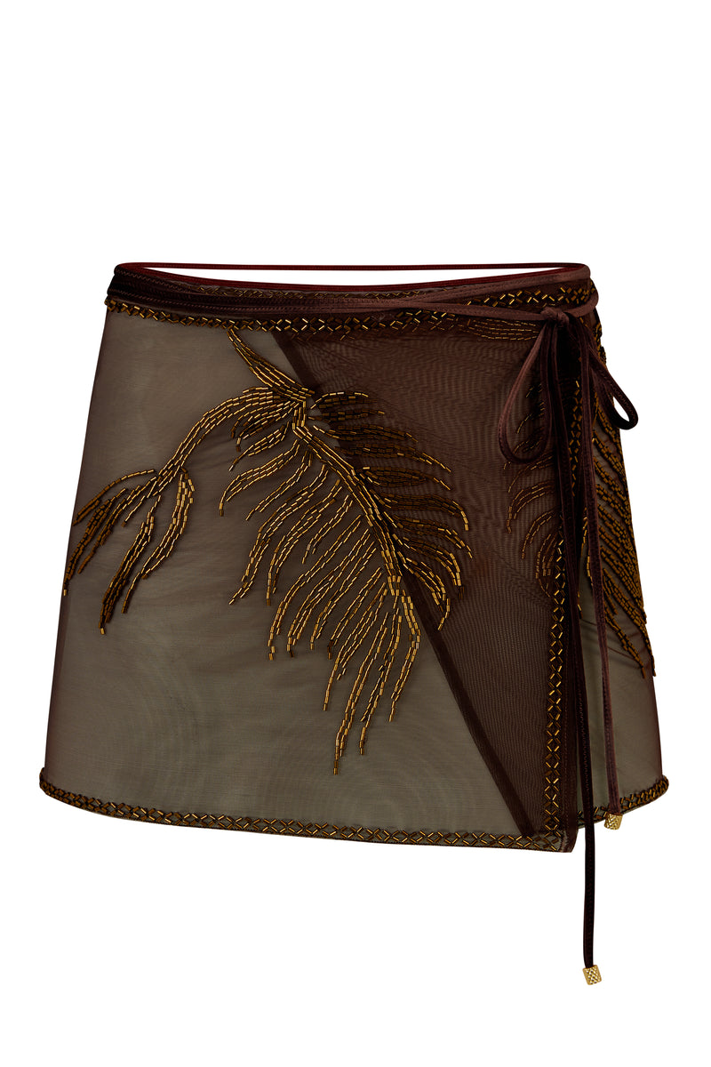 ORLA - Beaded Mini Wrap Skirt