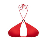 luxurious halter top bikini with delicate string detailing